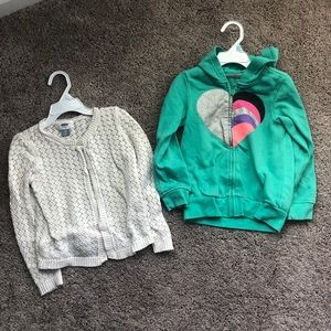 5T cardigan sweater & zip up hoodie
